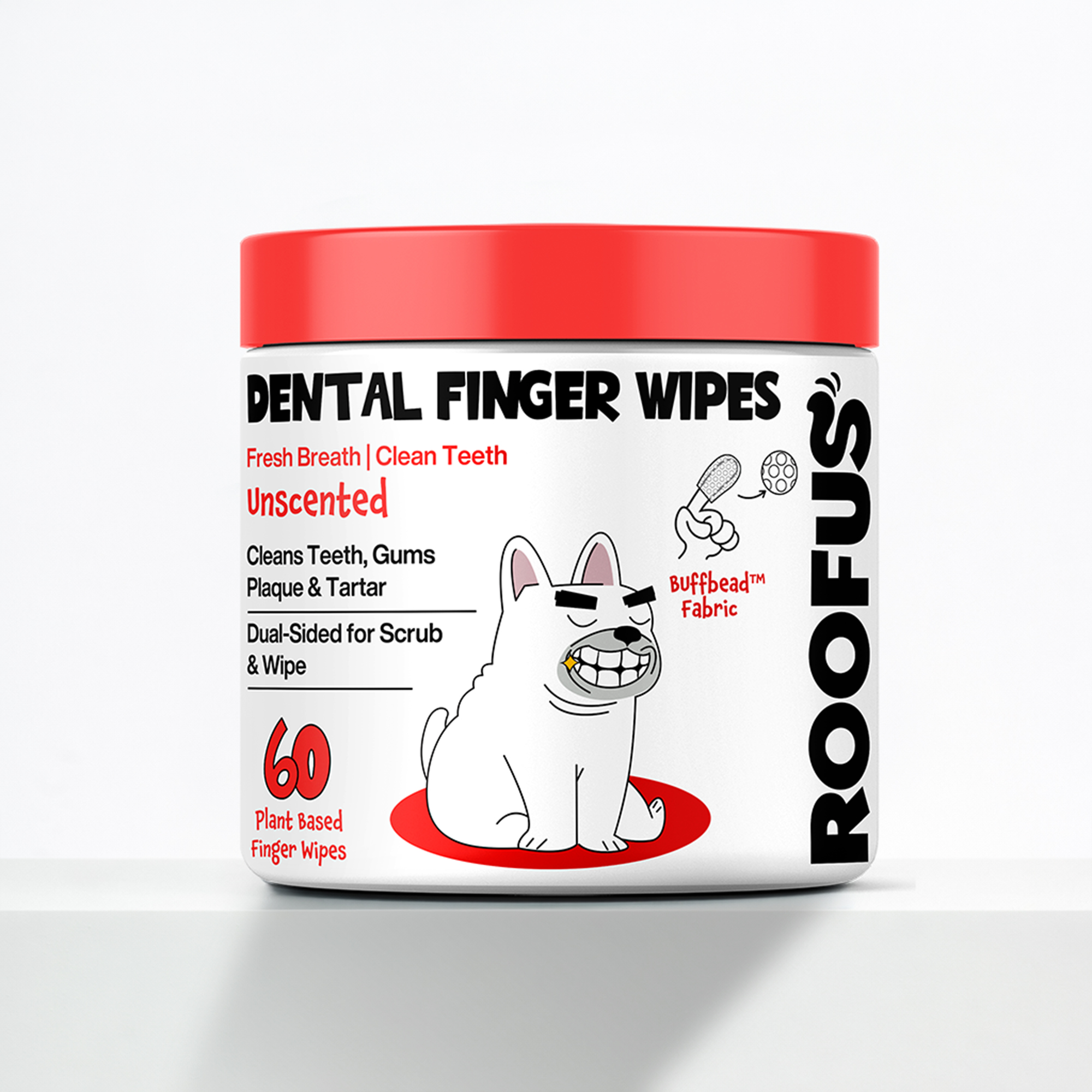 Dental Finger Wipes - Unscented - 60 Dual Sided Wipes