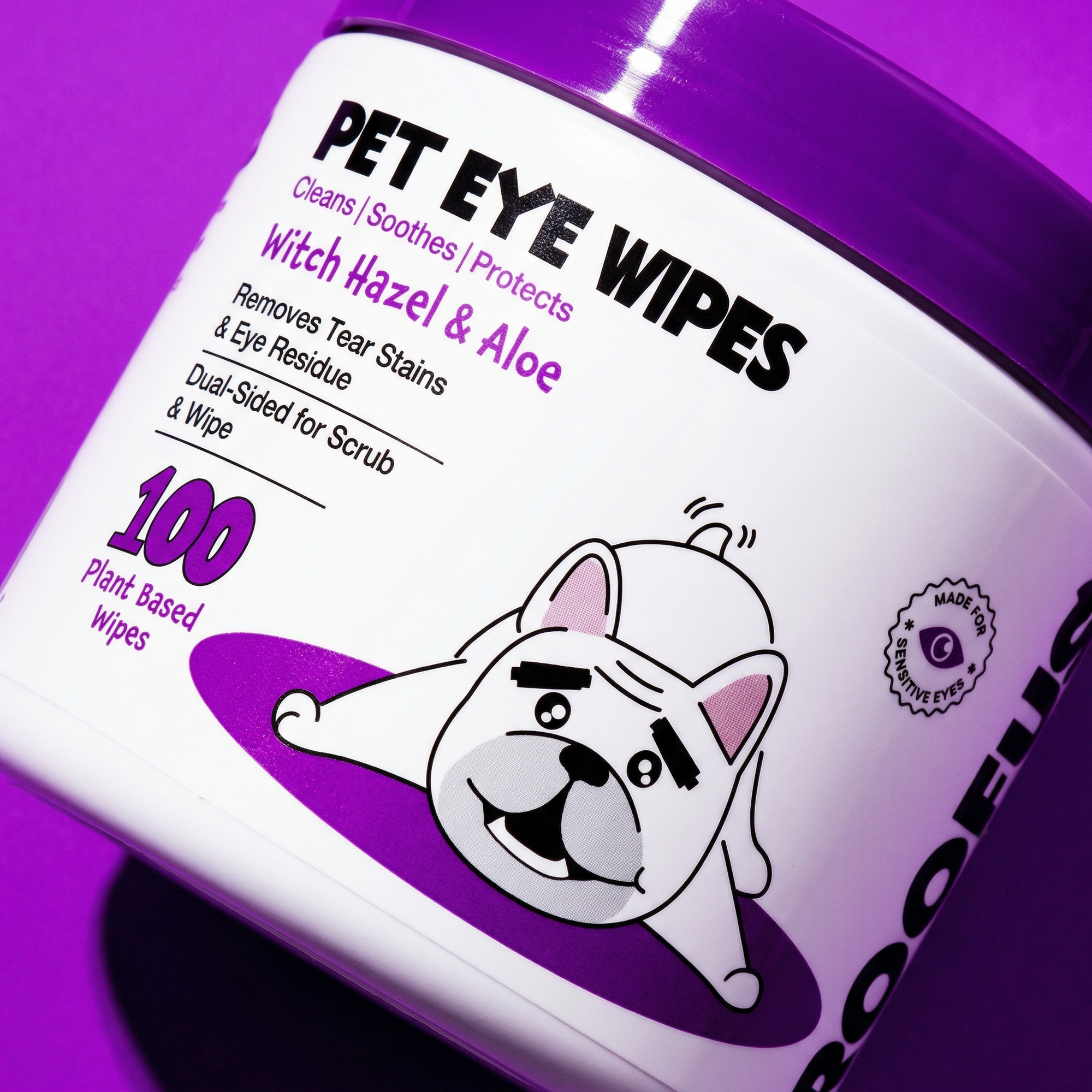 Pet Eye Wipes - Witch Hazel & Aloe - 100 Circular Wipes