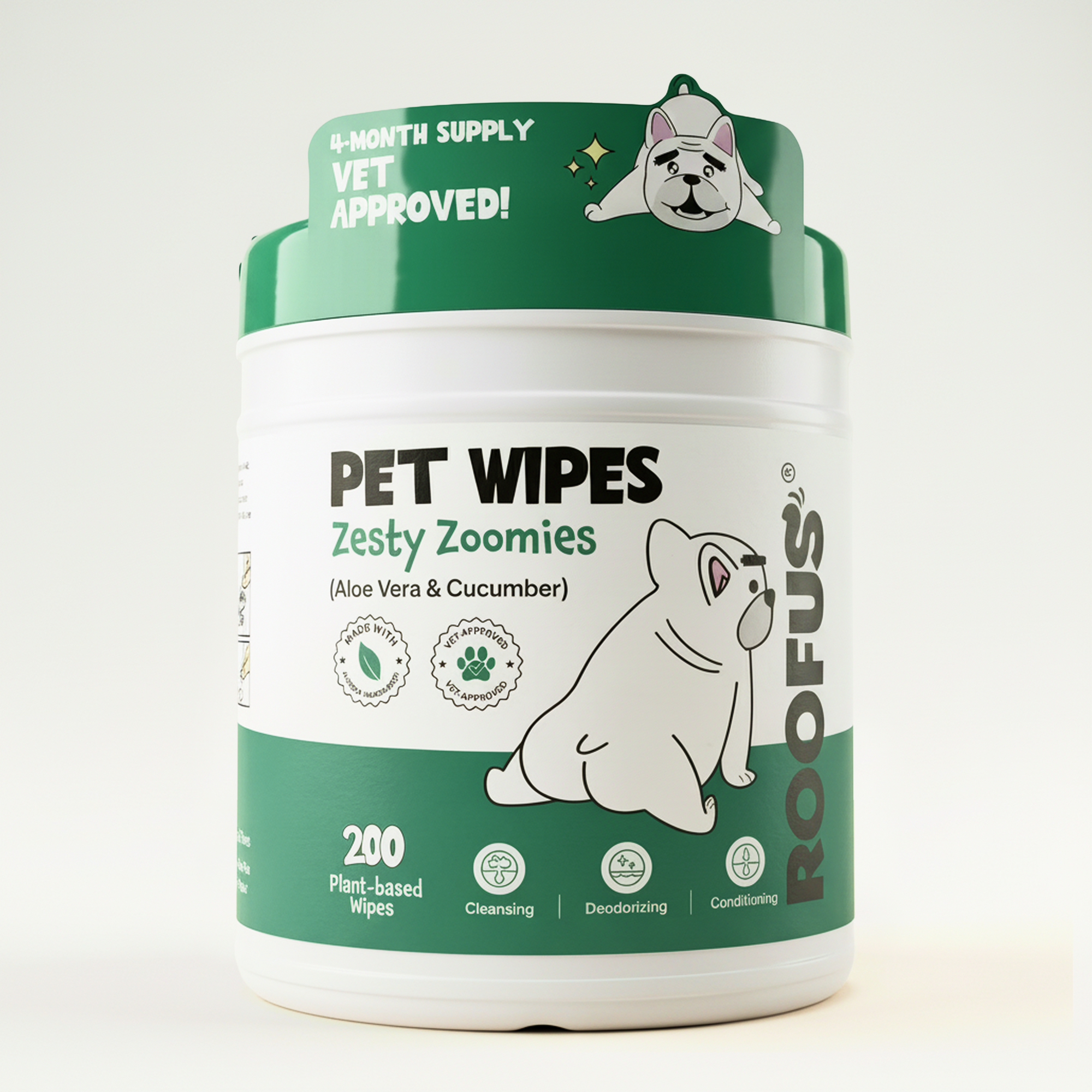 Pet Wipes - Zesty Zoomies - 200 XL Wipes