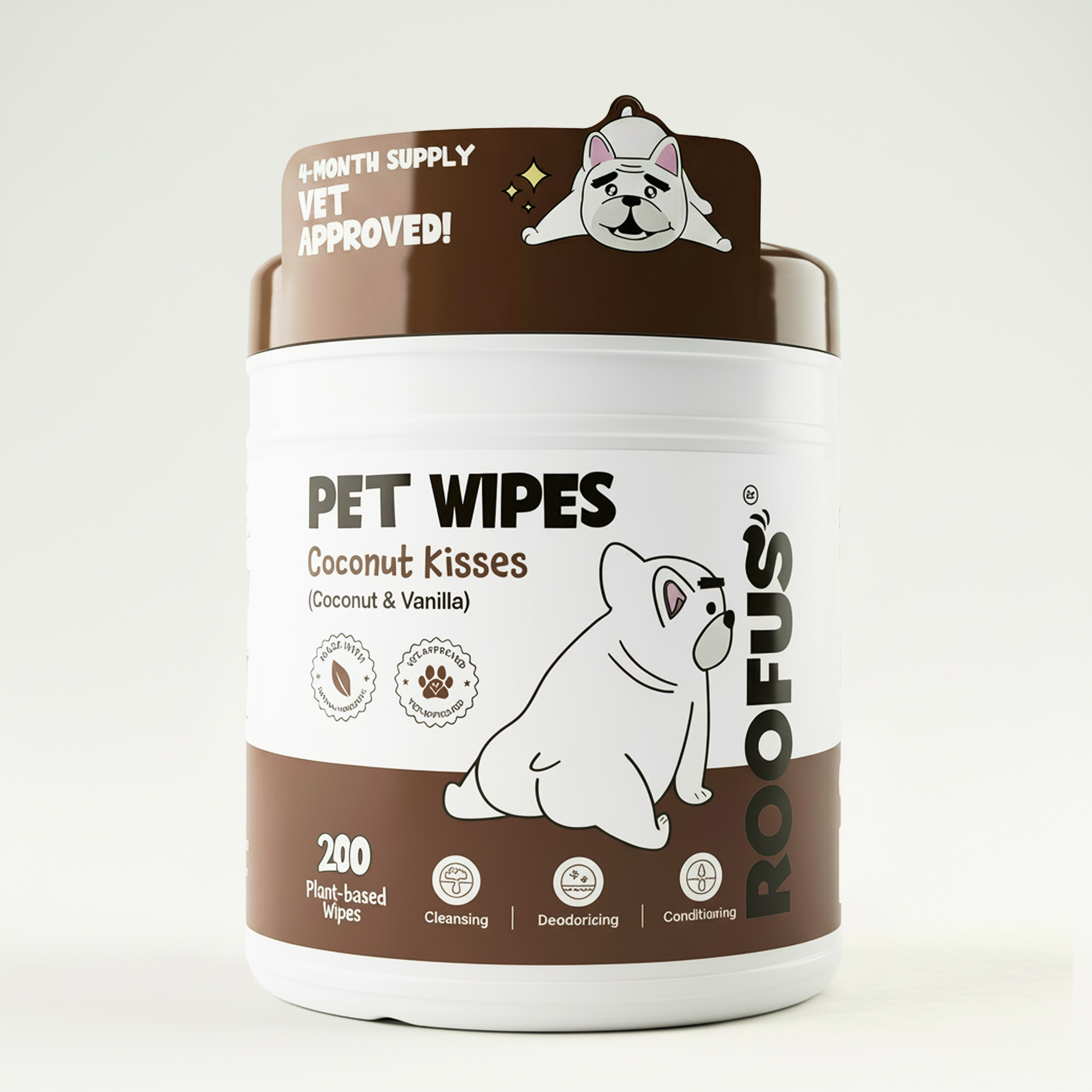 Pet Wipes - Coconut Kisses - 200 XL Wipes